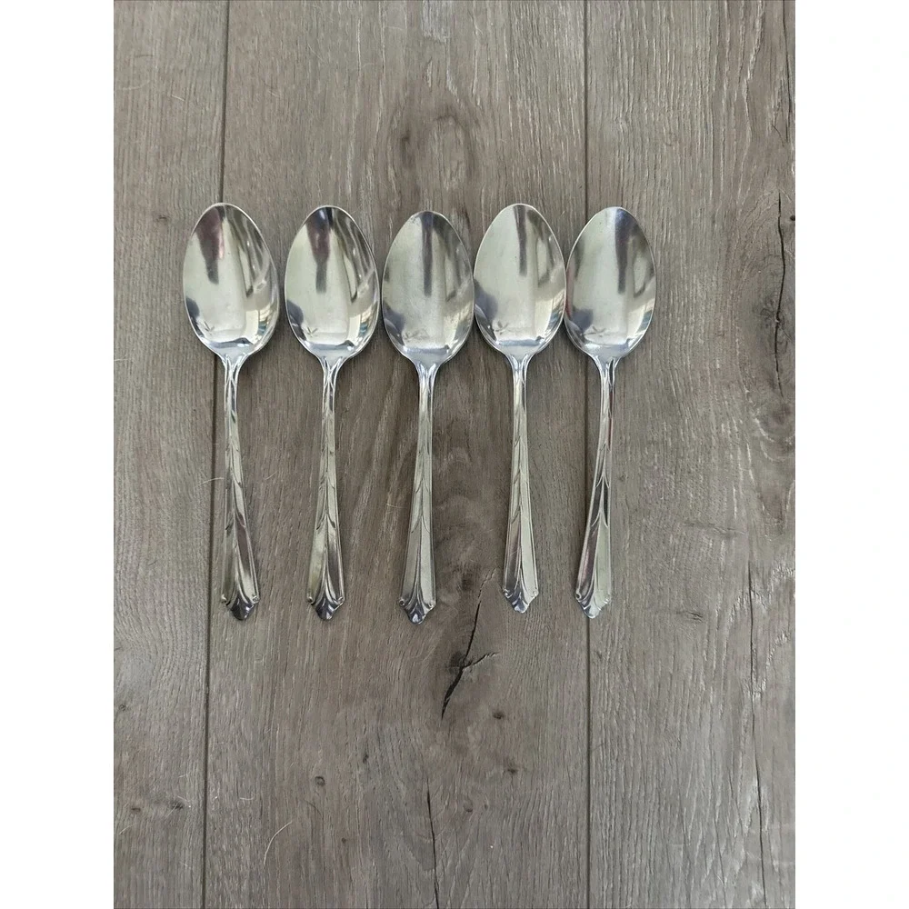 Lot Of 5 Pieces Vintage Stainless UNF538 ‎ Serving Spoons Flatware Rare